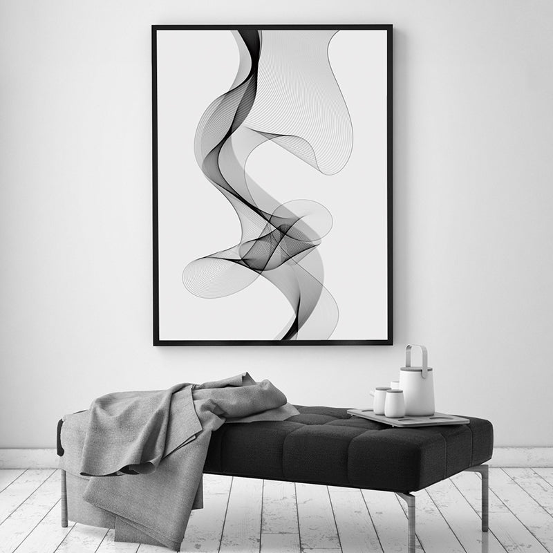 Simple Canvas Wall Art Abstract Black White